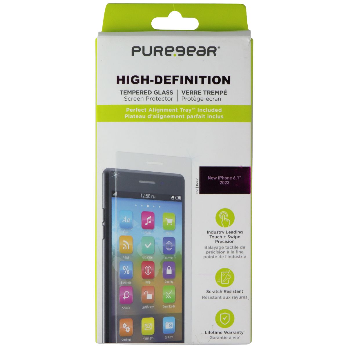 PureGear High-Definition Tempered Glass Screen Protector for Apple iPhone 15 Cell Phone - Screen Protectors PureGear    - Simple Cell Bulk Wholesale Pricing - USA Seller