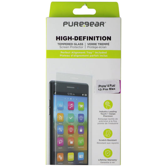 PureGear High-Definition Tempered Glass for Apple iPhone 14 Plus / 13 Pro Max Cell Phone - Screen Protectors PureGear - Simple Cell Bulk Wholesale Pricing - USA Seller