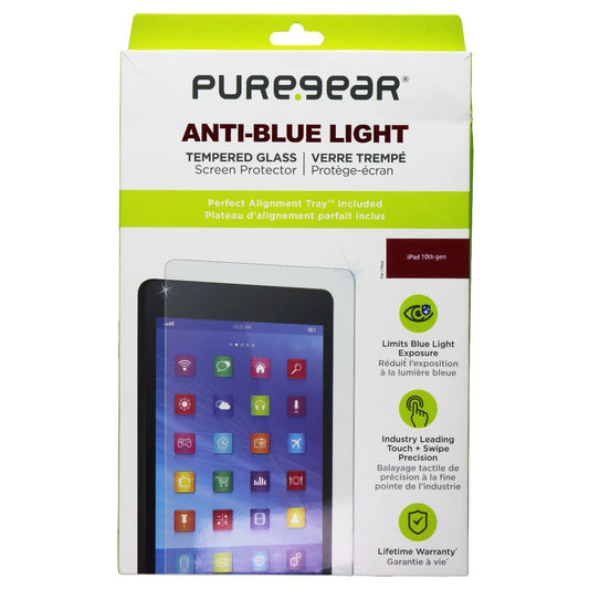PureGear Anti-Blue Light Tempered Glass Screen Protector for Apple iPad 10th Gen