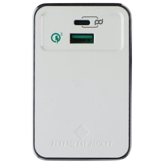 Qmadix Full Metal Jacket Dual-Port USB-C & USB-A 3.0 PD Charge Adapter - White Cell Phone - Cables & Adapters Qmadix - Simple Cell Bulk Wholesale Pricing - USA Seller