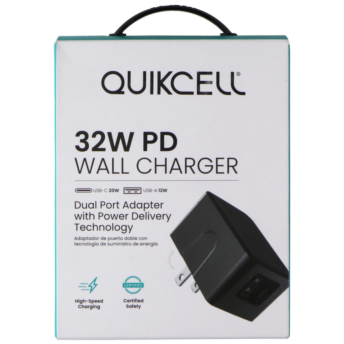 Quikcell 32W Dual Port (USB-C & USB-A) PD Wall Charger - Black Cell Phone - Chargers & Cradles Quikcell - Simple Cell Bulk Wholesale Pricing - USA Seller