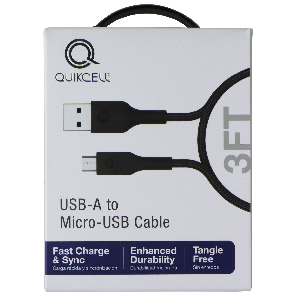 Quikcell 3ft USB-A to Micro-USB Cable - Black Cell Phone - Cables & Adapters Quikcell    - Simple Cell Bulk Wholesale Pricing - USA Seller