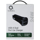 Quikcell USB-A 12W-24W Dual Port Car Charger - Black Cell Phone - Chargers & Cradles Quikcell    - Simple Cell Bulk Wholesale Pricing - USA Seller