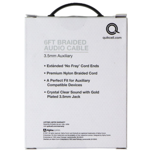 Quikcell (6 Foot) 3.5mm Auxiliary Cable - Black Cell Phone - Cables & Adapters Quikcell - Simple Cell Bulk Wholesale Pricing - USA Seller
