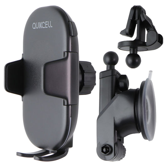 Quikcell DriveDock Charge (15W) Wireless Charging Car Mount - Black Cell Phone - Mounts & Holders Quikcell    - Simple Cell Bulk Wholesale Pricing - USA Seller