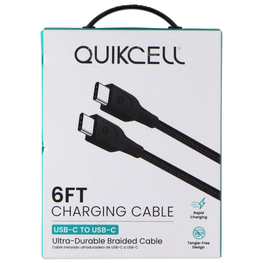 Quikcell 6Ft USB-C to USB-C Charging Cable - Black