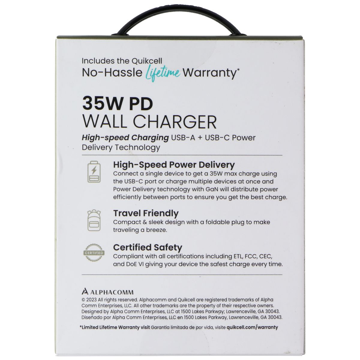 Quikcell (35W) PD Wall Charger Dual Port (USB-C/USB-A) Adapter (GaN Charging) Cell Phone - Chargers & Cradles Quikcell    - Simple Cell Bulk Wholesale Pricing - USA Seller