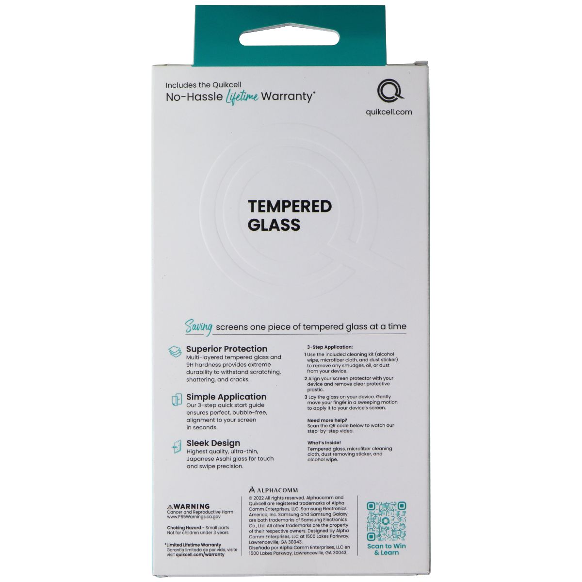 Quikcell Tempered Glass Premium Screen Protector for Samsung Galaxy A03s Cell Phone - Screen Protectors Quikcell - Simple Cell Bulk Wholesale Pricing - USA Seller