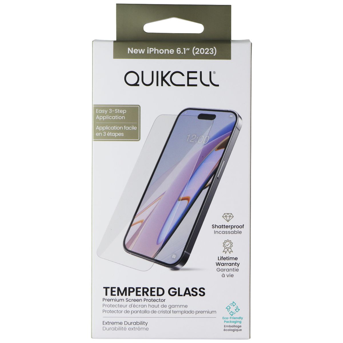 Quikcell Tempered Glass Screen Protector for Apple iPhone 15 Cell Phone - Screen Protectors Quikcell    - Simple Cell Bulk Wholesale Pricing - USA Seller