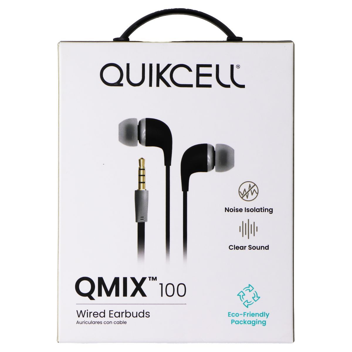 Quikcell QMIX 100 Series Wired 3.5mm Earbuds - Black Portable Audio - Headphones Quikcell - Simple Cell Bulk Wholesale Pricing - USA Seller