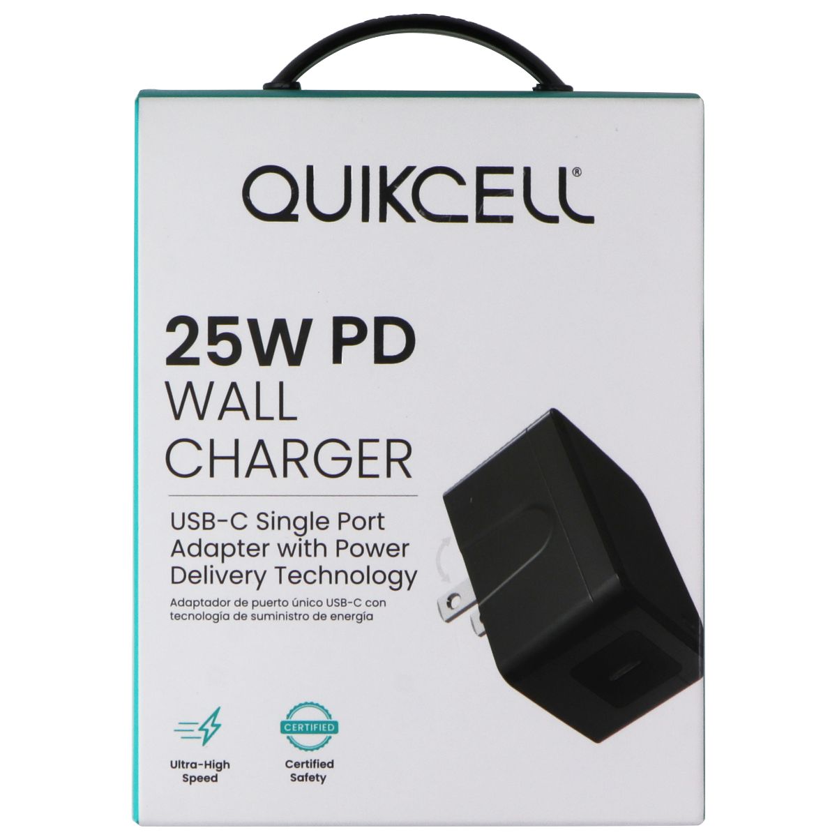 Quikcell (25W) PD Wall Charger USB-C Single Port Adapter - Black Cell Phone - Cables & Adapters Quikcell - Simple Cell Bulk Wholesale Pricing - USA Seller