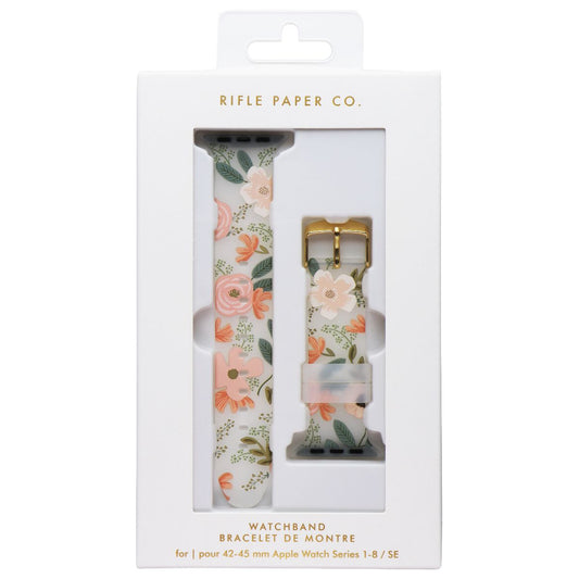 Rifle Paper Co. Watch Band 42-45mm for Apple Watch Series 1-8/SE - Wild Flowers Smart Watch Accessories - Watch Bands Rifle Paper Co.    - Simple Cell Bulk Wholesale Pricing - USA Seller