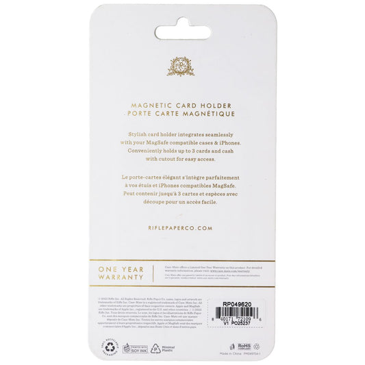 Rifle Paper Co. Detachable Magnetic Card Holder - Garden Party Blush