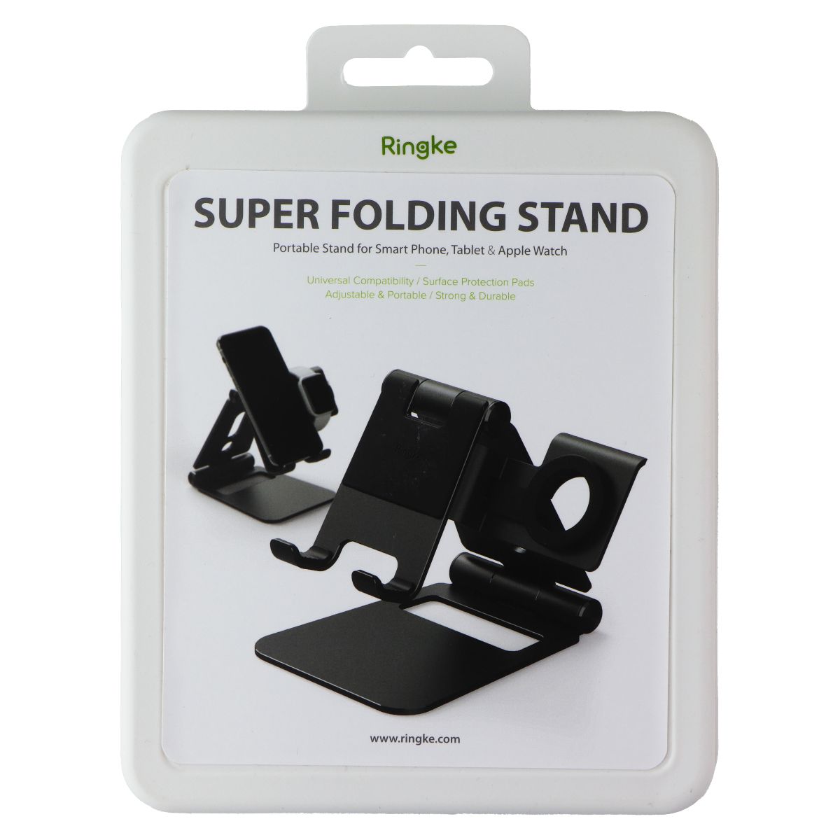 Ringke Super Folding Stand for Smartphone/Tablet/Apple Watch - Black Cell Phone - Mounts & Holders Ringke - Simple Cell Bulk Wholesale Pricing - USA Seller
