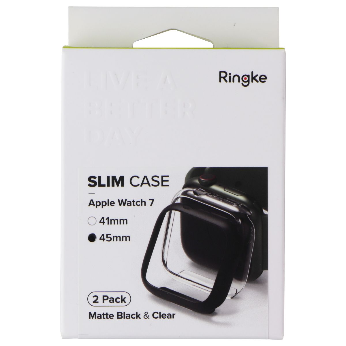 Ringke Slim Case for Apple Watch 9/8/7 (45mm) - Matte Black / Clear (2 Pack) Smart Watch Accessories - Smart Watch Cases Ringke - Simple Cell Bulk Wholesale Pricing - USA Seller