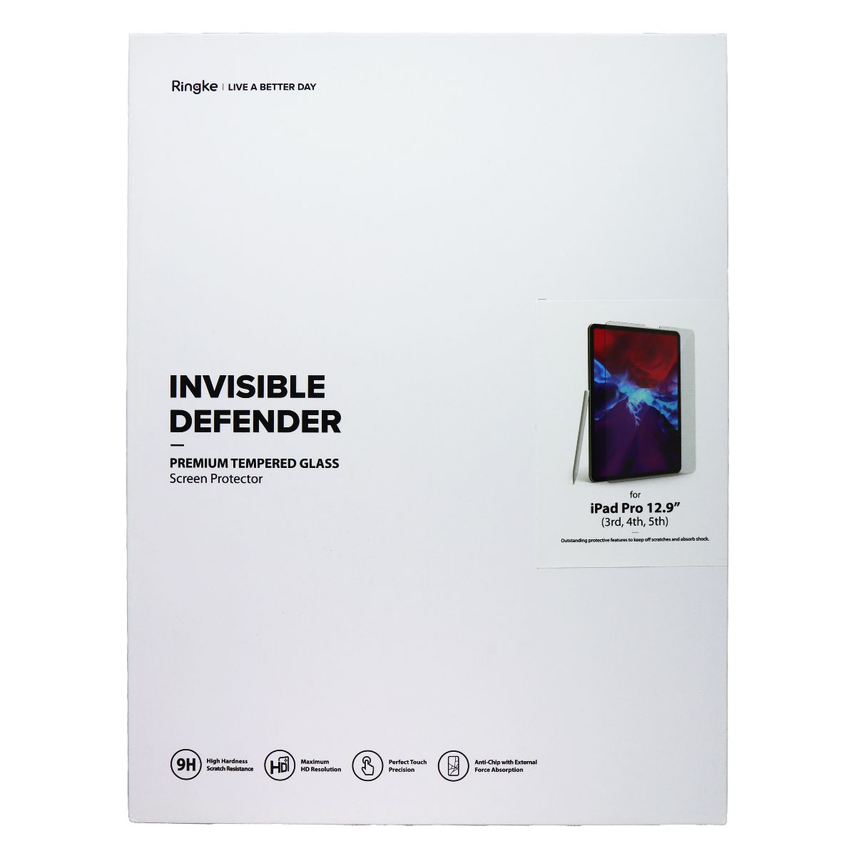 Ringke Invisible Defender Tempered Glass for iPad Pro (12.9) 5/4/3 - Clear iPad/Tablet Accessories - Screen Protectors Ringke - Simple Cell Bulk Wholesale Pricing - USA Seller