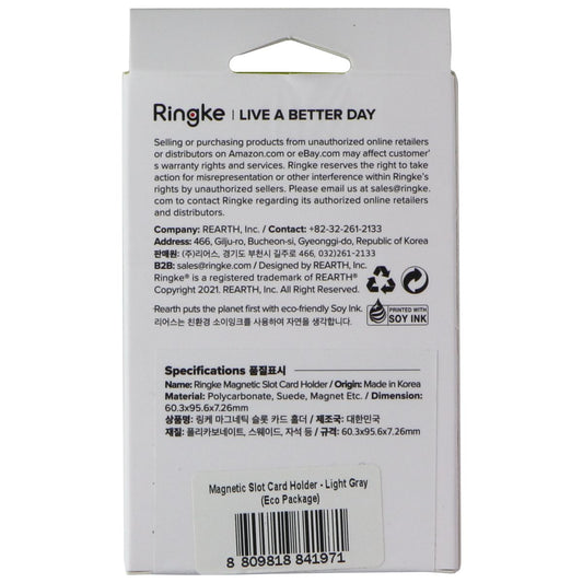 Ringke Magnetic Slot Card Holder for MagSafe Devices - Light Gray