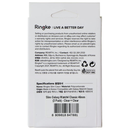 Ringke Slim Case Galaxy Watch4 Classic (46mm) - Clear (2 Pack)