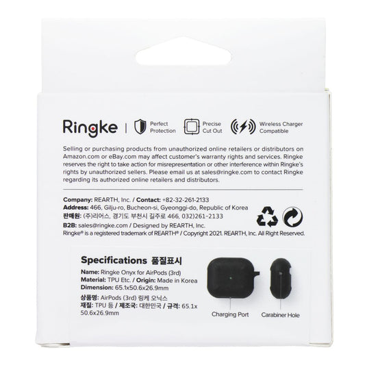 Ringke Onyx Keychain Case for Apple AirPods 3rd Gen - Black iPod, Audio Player Accessories - Cases, Covers & Skins Ringke - Simple Cell Bulk Wholesale Pricing - USA Seller