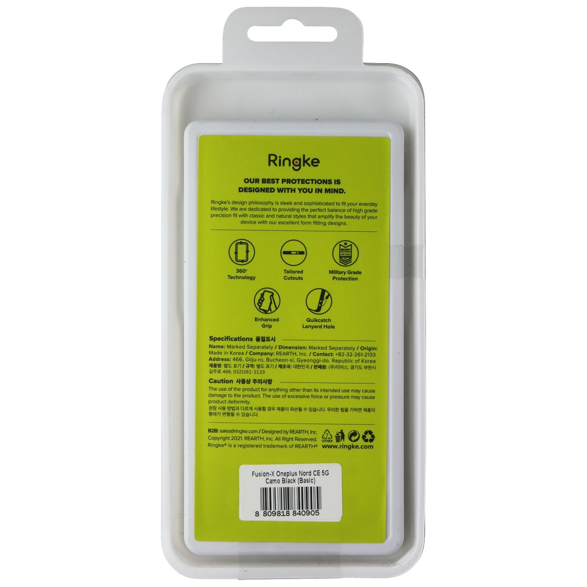 Ringke Fusion X Series Case for OnePlus Nord CE 5G - Black Camo