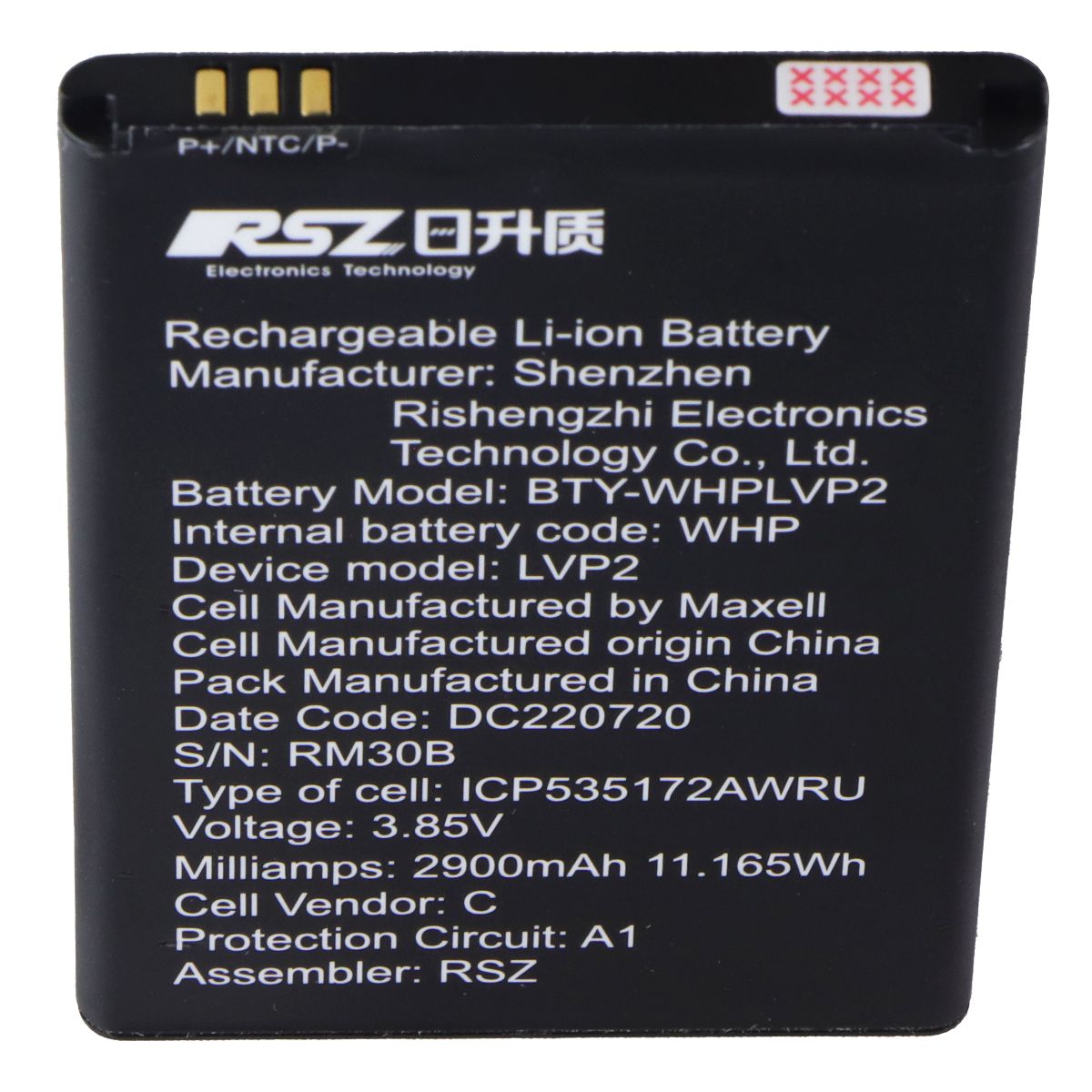 RSZ 3.85V Rechargeable 2900mAh Battery for Home Phone LVP2 (BTY-WHPLVP2) Cell Phone - Batteries RSZ - Simple Cell Bulk Wholesale Pricing - USA Seller