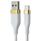 S. Simple (6-Ft) USB-A to USB-C Tough-Knit Braided Cable - White/Gold Cell Phone - Cables & Adapters S. Simple - Simple Cell Bulk Wholesale Pricing - USA Seller