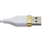 S. Simple (6 Foot) USB-A to 8-Pin Tough-Knit Braided Cable - White/Gold Cell Phone - Cables & Adapters S. Simple - Simple Cell Bulk Wholesale Pricing - USA Seller