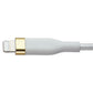 S. Simple (6 Foot) USB-A to 8-Pin Tough-Knit Braided Cable - White/Gold Cell Phone - Cables & Adapters S. Simple - Simple Cell Bulk Wholesale Pricing - USA Seller