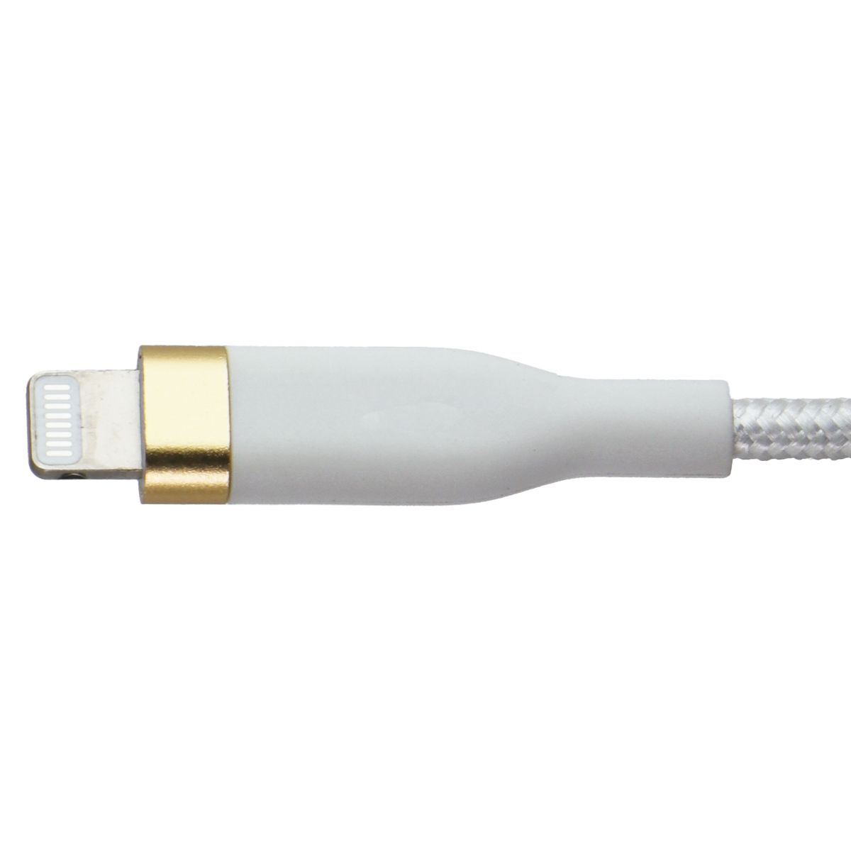 S. Simple (6 Foot) USB-A to 8-Pin Tough-Knit Braided Cable - White/Gold Cell Phone - Cables & Adapters S. Simple - Simple Cell Bulk Wholesale Pricing - USA Seller
