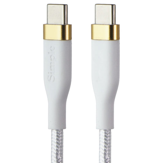 S. Simple (6-Ft) USB-C to USB-C Tough-Knit Braided Cable - White/Gold