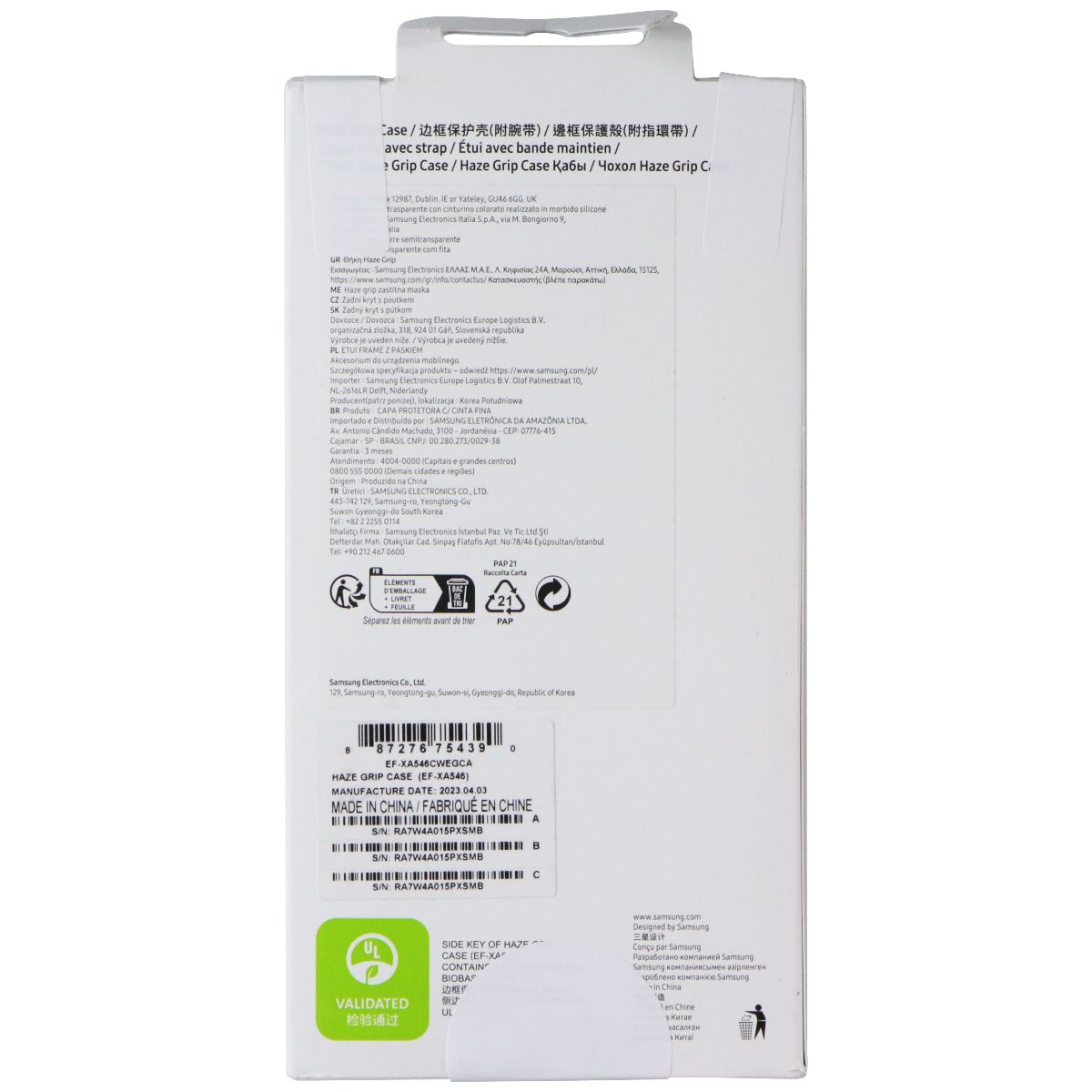 Samsung Official Haze Grip Case for Galaxy A54 5G - White/Orange Cell Phone - Cases, Covers & Skins Samsung - Simple Cell Bulk Wholesale Pricing - USA Seller