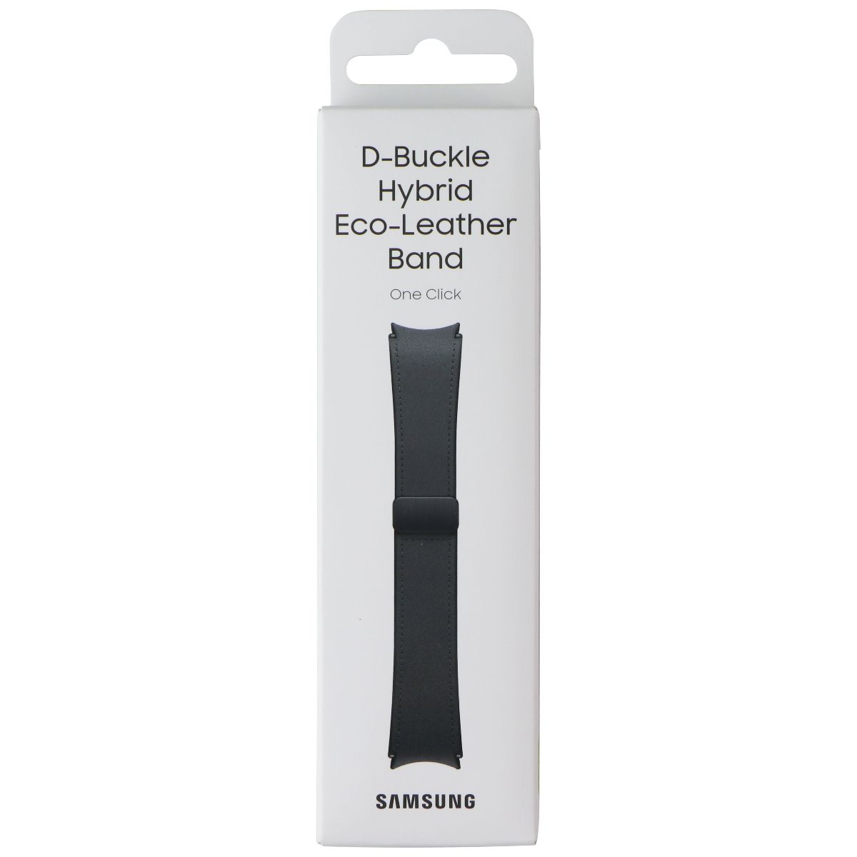 Samsung D-Buckle Hybrid Eco-Leather Band for Galaxy Watch4 - Black (20mm, M/L) Smart Watch Accessories - Watch Bands Samsung - Simple Cell Bulk Wholesale Pricing - USA Seller