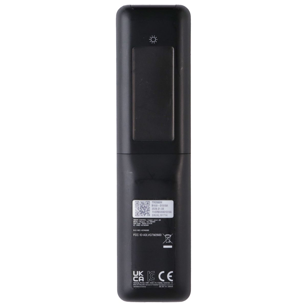 Samsung TM2660H Solar Voice Control TV Remote (BN59-01515A) with Hotkeys - Black