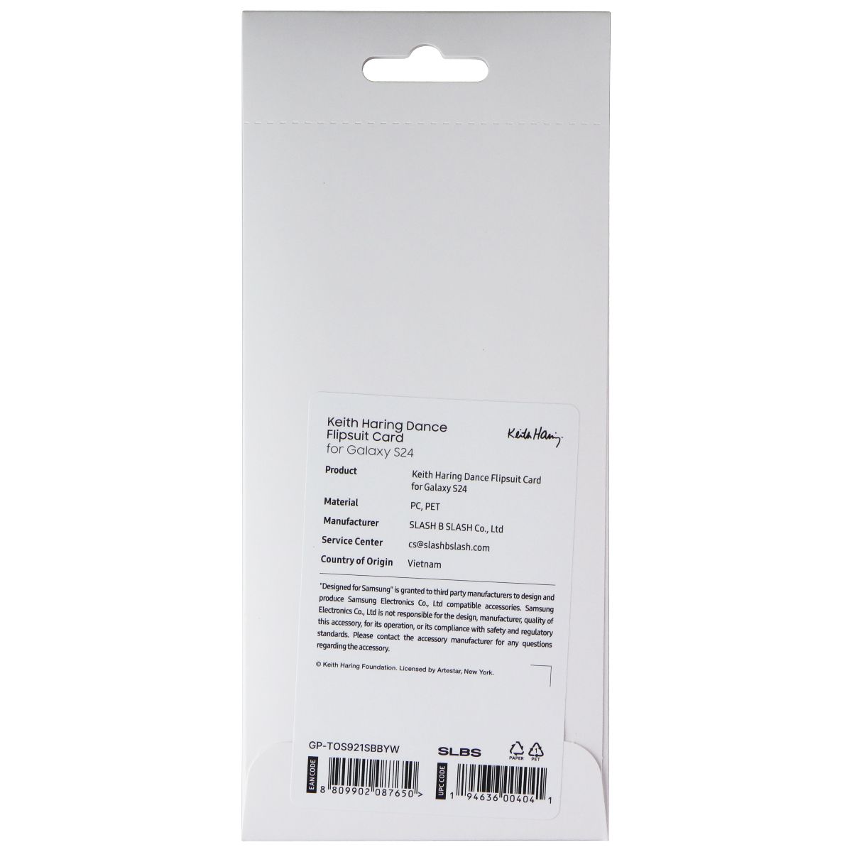 Samsung Interactive Flipsuit Card for Galaxy S24 - Keith Haring Yellow Cell Phone - Cases, Covers & Skins Samsung - Simple Cell Bulk Wholesale Pricing - USA Seller