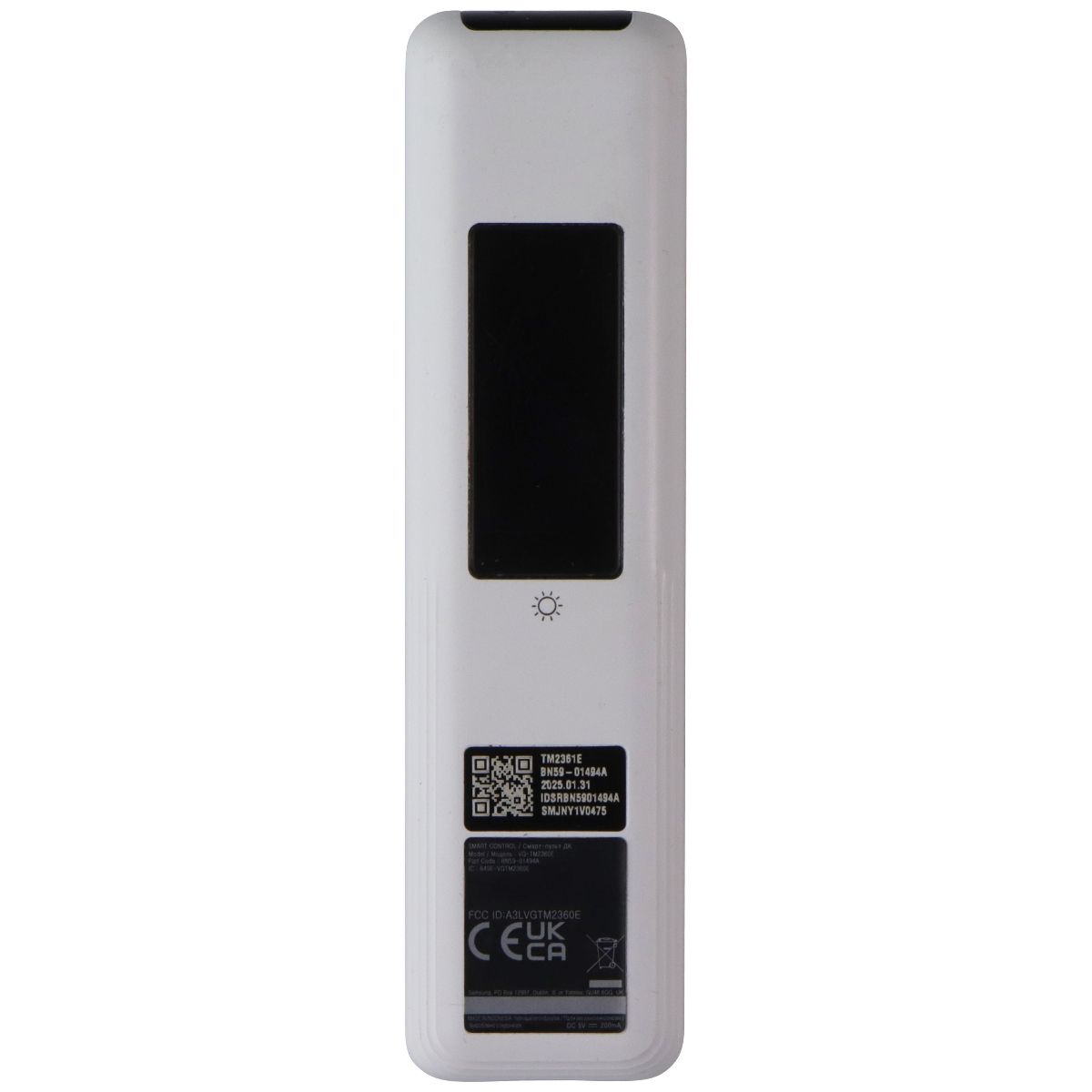 Samsung TM2361E Solar Charge Voice Remote (BN59-01494A) for Samsung TVs - White TV, Video & Audio Accessories - Remote Controls Samsung - Simple Cell Bulk Wholesale Pricing - USA Seller