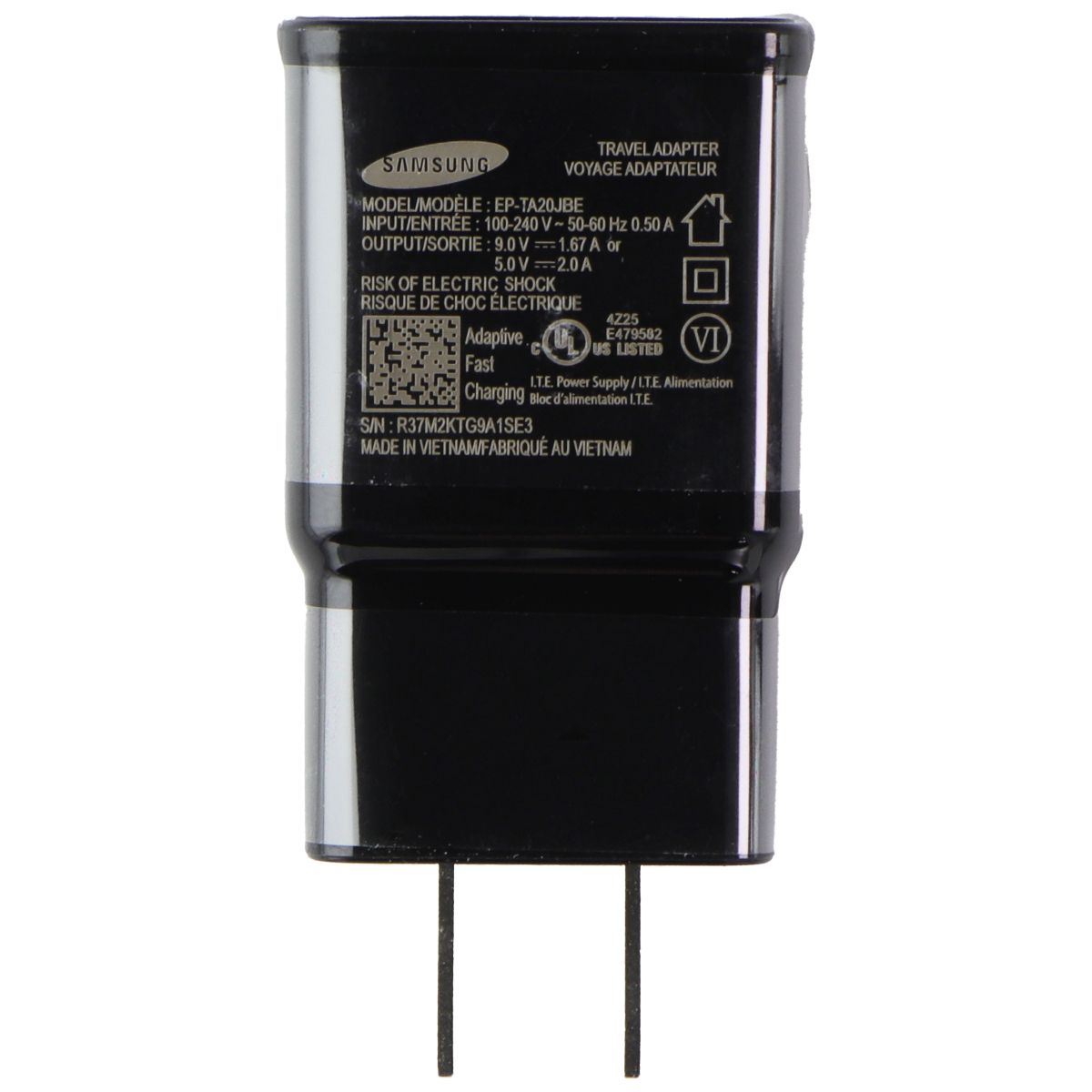 Samsung Travel Adapter Charger for USB w/ USB to USB Micro Cable - Black Cell Phone - Chargers & Cradles Samsung    - Simple Cell Bulk Wholesale Pricing - USA Seller