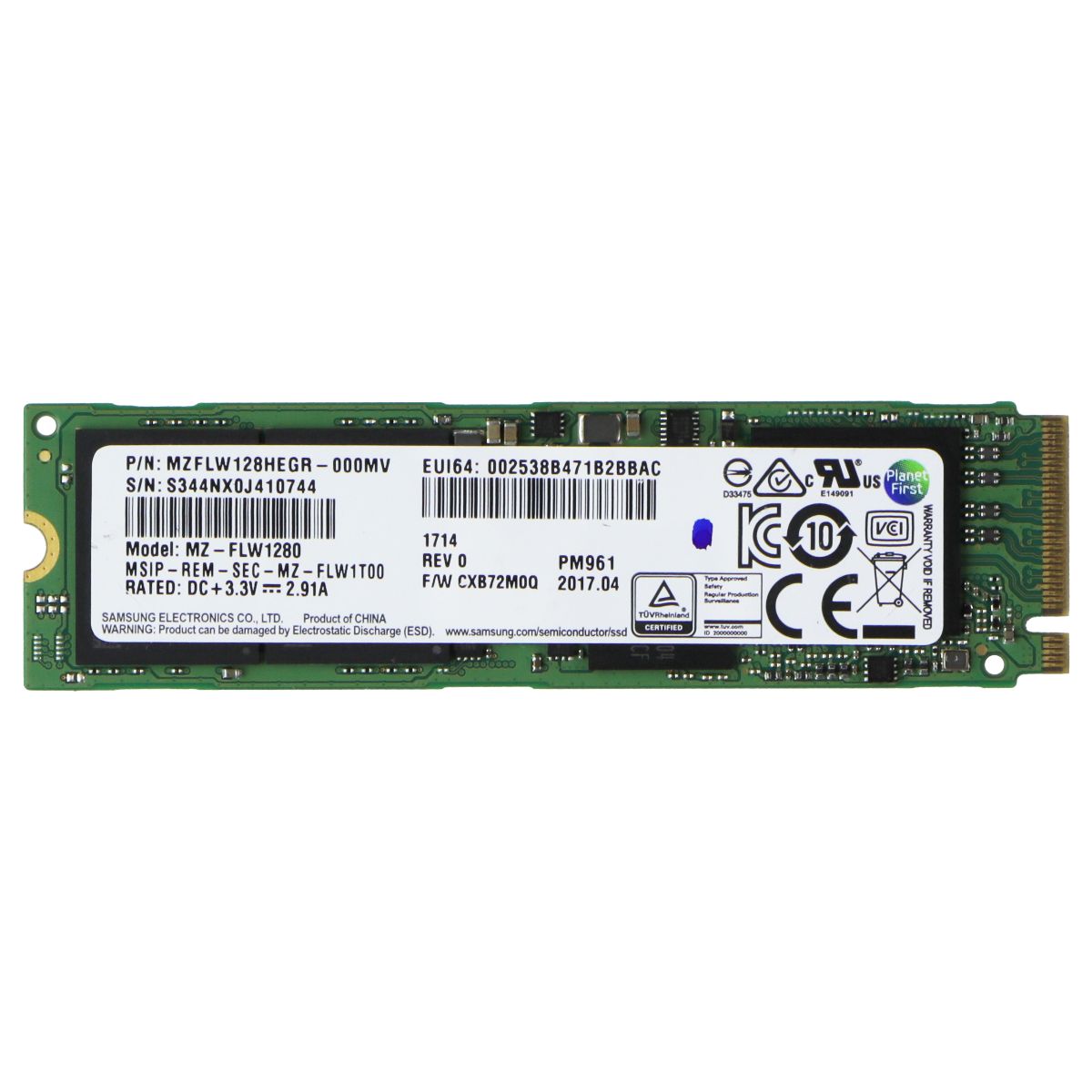 Samsung M.2 NVMe 128GB SSD Internal Storage - (MVZFLW120HEGR / MZ-FLW1280) Digital Storage - Solid State Drives Samsung - Simple Cell Bulk Wholesale Pricing - USA Seller
