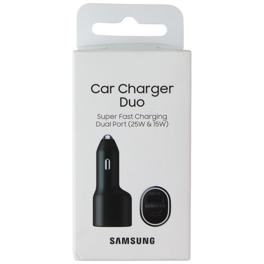 Samsung (25W) USB-C and (15W) USB Car Charger Duo - Black Cell Phone - Chargers & Cradles Samsung - Simple Cell Bulk Wholesale Pricing - USA Seller