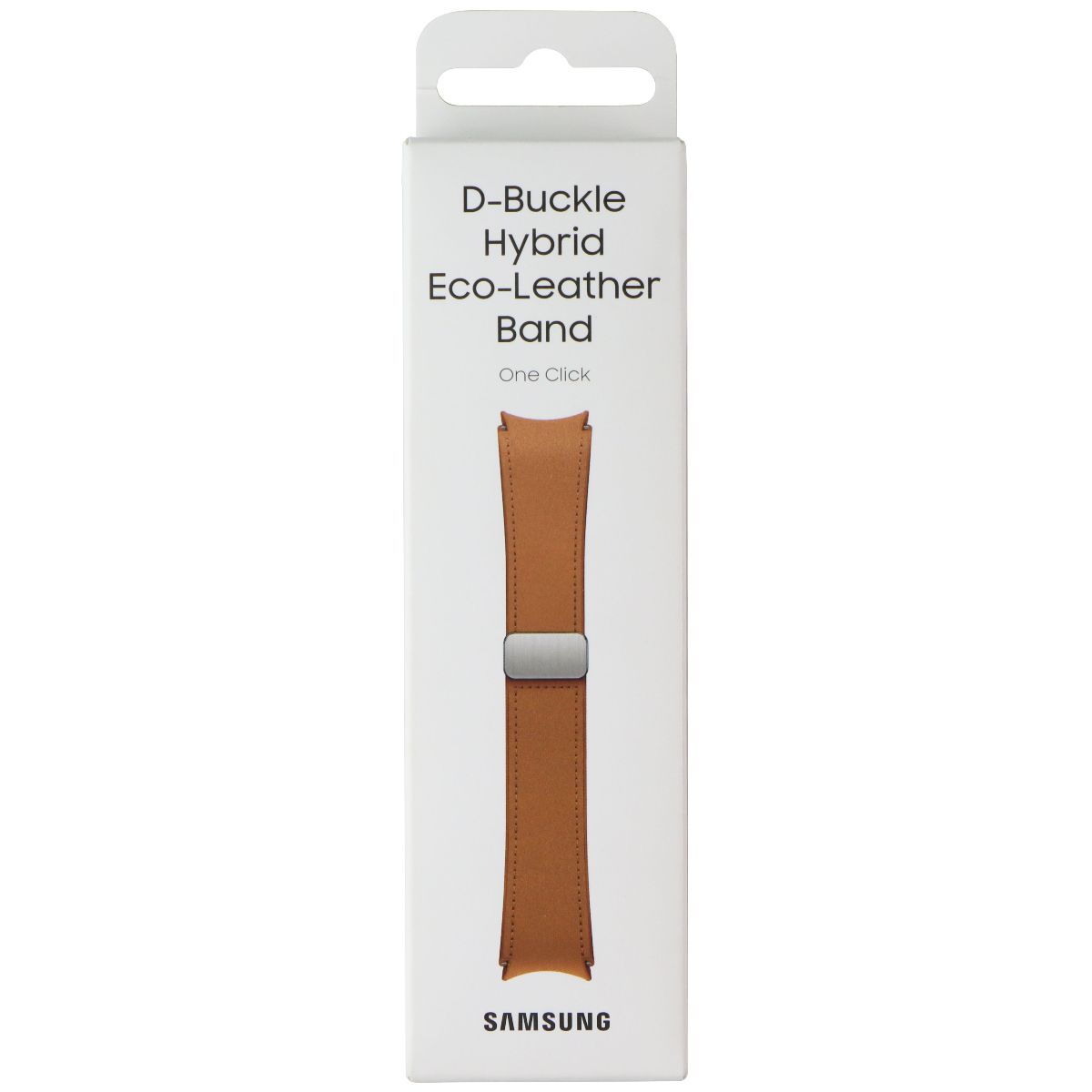 Samsung D-Buckle Hybrid Eco-Leather Band for Galaxy Watch4 - Camel (20mm, M/L) Smart Watch Accessories - Watch Bands Samsung - Simple Cell Bulk Wholesale Pricing - USA Seller