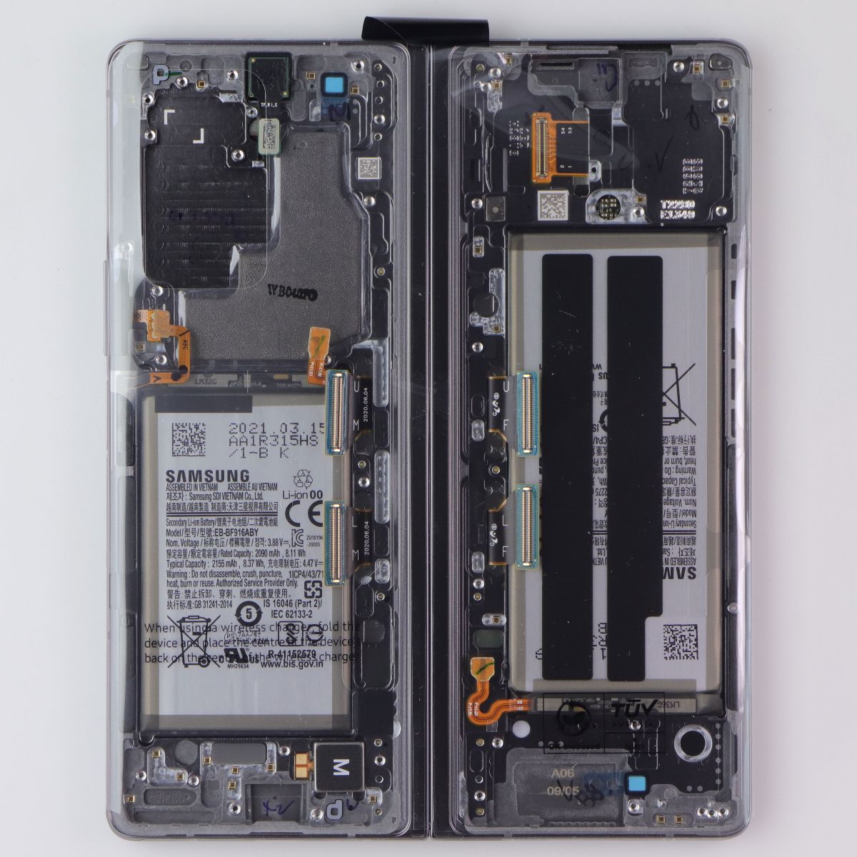 Repair Part SVC LCD Assembly Octa Kit (E/ZN/PF) for Galaxy Z Fold2 F916U Black Cell Phone - Replacement Parts & Tools Samsung - Simple Cell Bulk Wholesale Pricing - USA Seller