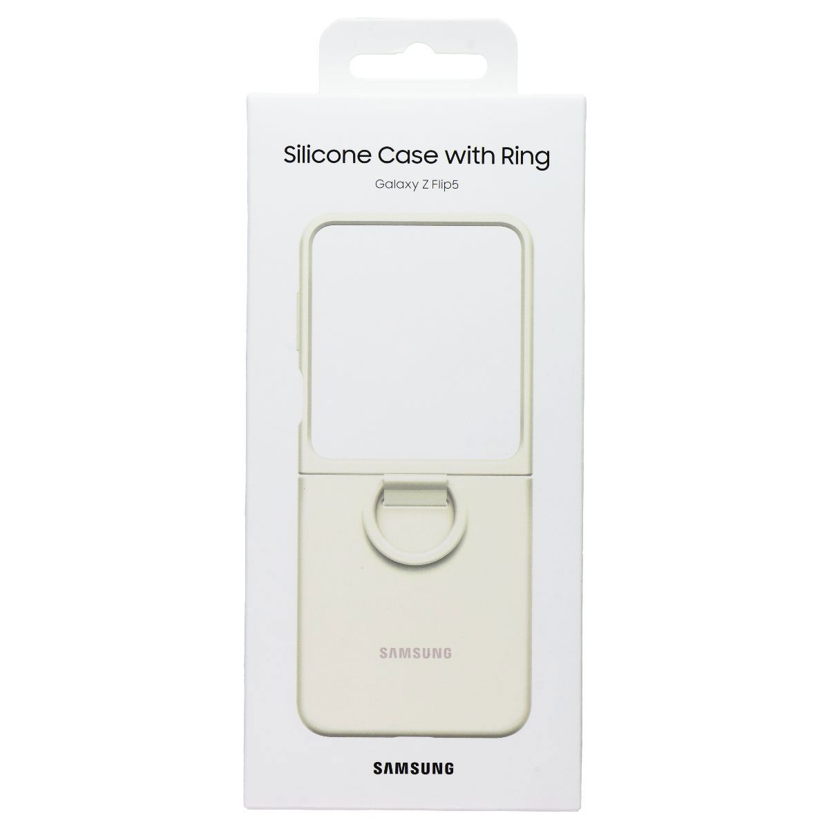 SAMSUNG Official Silicone Cover Case with Ring for Galaxy Z Flip5 - Cream Cell Phone - Cases, Covers & Skins Samsung - Simple Cell Bulk Wholesale Pricing - USA Seller