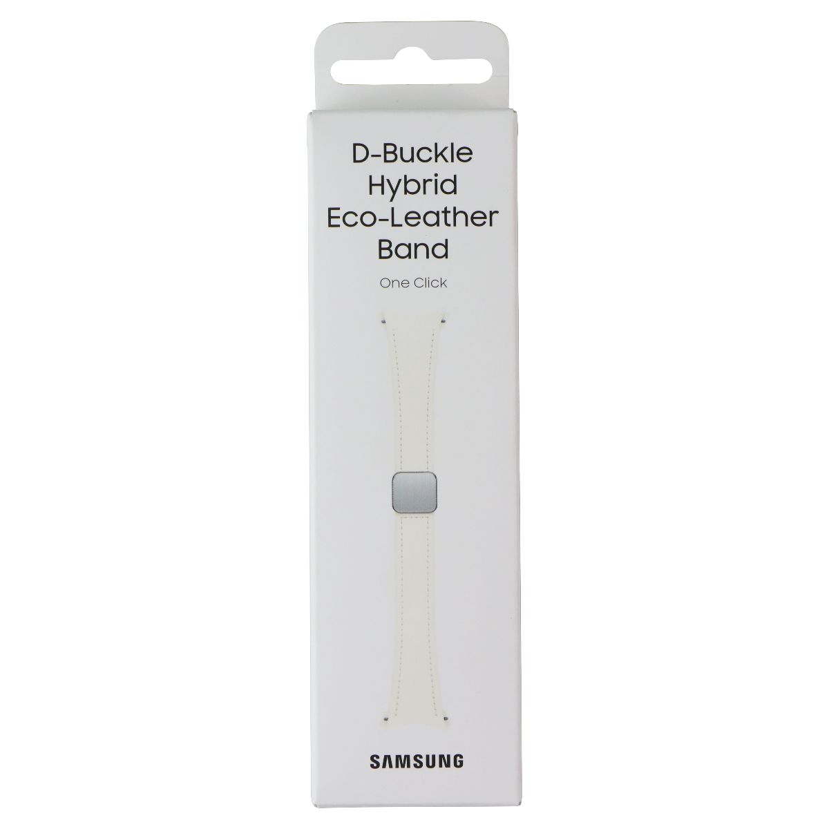 Samsung D-Buckle Hybrid Eco-Leather Band - Cream (20mm, S/M) Slim Smart Watch Accessories - Watch Bands Samsung - Simple Cell Bulk Wholesale Pricing - USA Seller