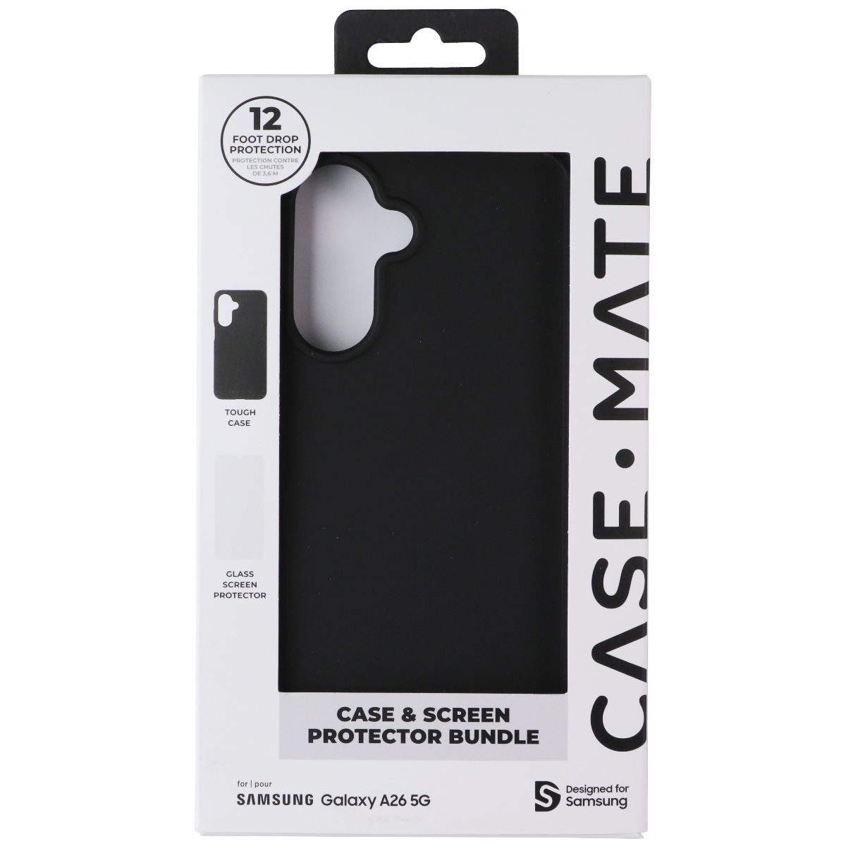 Case-Mate Tough Case & Screen Protector Bundle for Samsung Galaxy A26 5G - Black Cell Phone - Cases, Covers & Skins Samsung - Simple Cell Bulk Wholesale Pricing - USA Seller