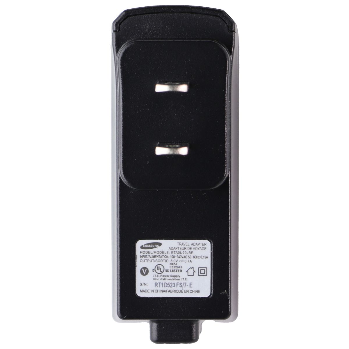 Samsung Single (5V/0.7A) USB Wall Charger Travel Adapter - Black (ETA0U20JBE) Cell Phone - Chargers & Cradles Samsung - Simple Cell Bulk Wholesale Pricing - USA Seller