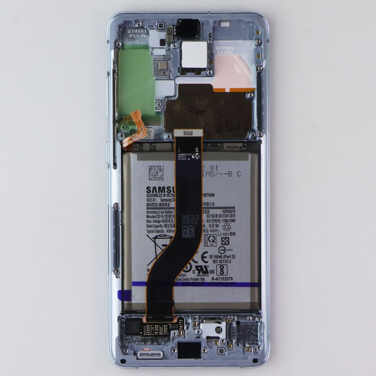 Repair Part SVC LCD Assembly E/ZK/PF Frame for Galaxy S20+ 5G (G986) Cloud Blue Cell Phone - Replacement Parts & Tools Samsung - Simple Cell Bulk Wholesale Pricing - USA Seller