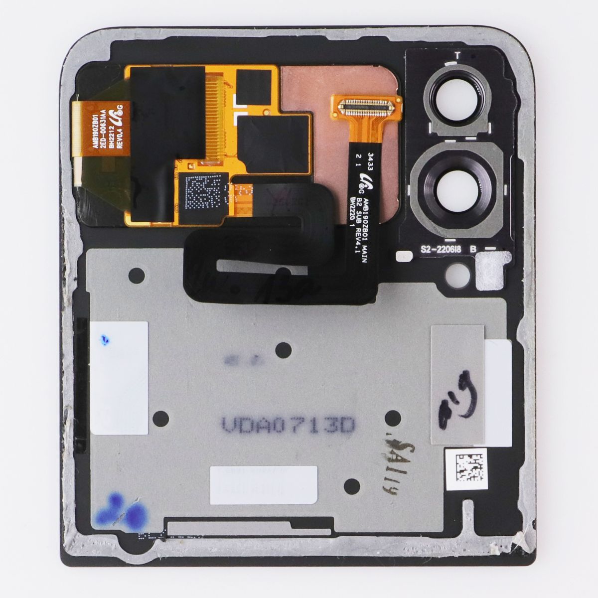 Repair Part OEM Pull OLED Outer Cover Display for Galaxy Z Flip4 - Graphite