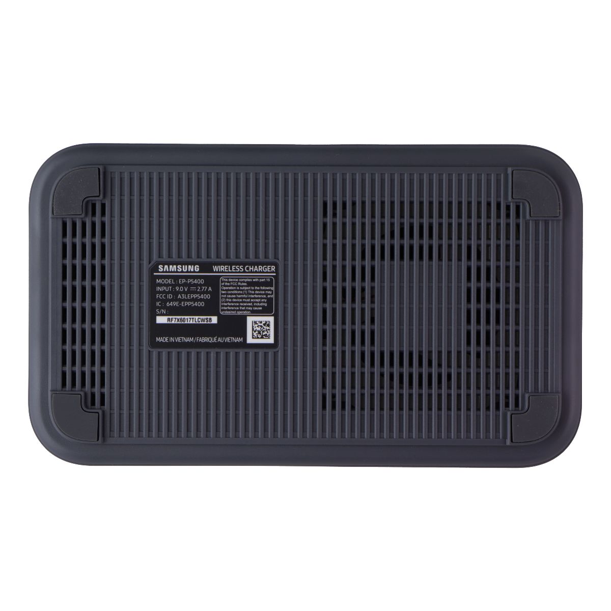 Samsung 15W Wireless Charger Duo with Travel Adapter - Dark Gray (EP-P5400TBE) Cell Phone - Chargers & Cradles Samsung - Simple Cell Bulk Wholesale Pricing - USA Seller