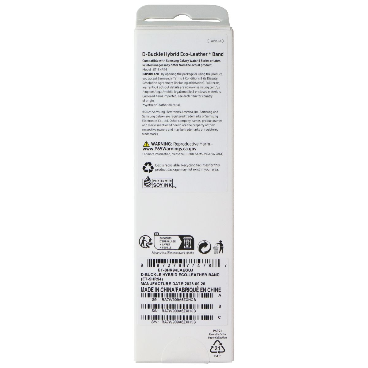 Samsung D-Buckle Hybrid Eco-Leather Band for Galaxy Watch4 - Etoupe (20mm, M/L)
