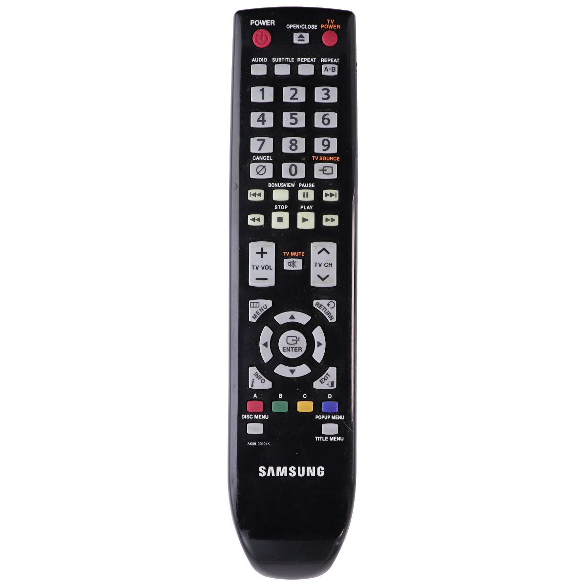 Samsung Replacement Remote for Select Samsung Blu-Ray Disc Players - AK59-00104K TV, Video & Audio Accessories - Remote Controls Samsung - Simple Cell Bulk Wholesale Pricing - USA Seller