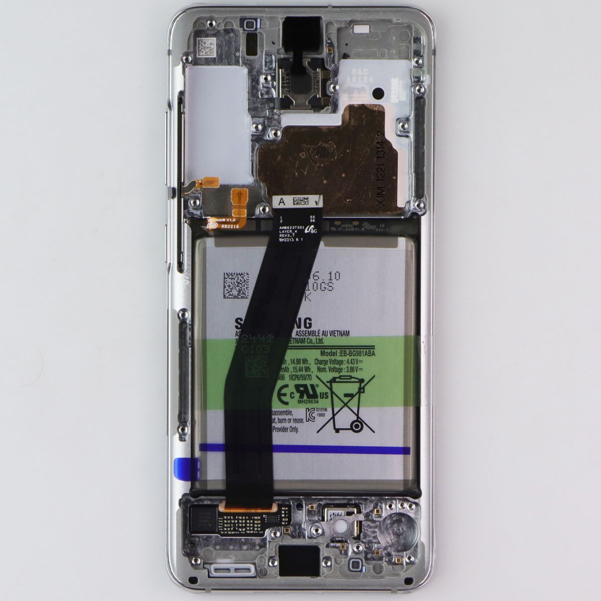 Repair Part Front LCD Kit A/S-S20 (GH81-22651B) for Galaxy S20 5G (G981) - White Cell Phone - Replacement Parts & Tools Samsung - Simple Cell Bulk Wholesale Pricing - USA Seller